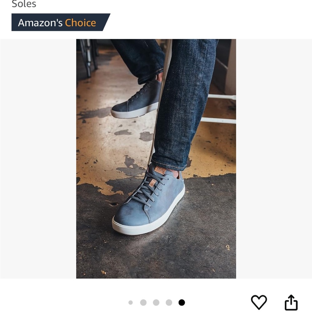OluKai charcoal Lae’ahi Li’lli Men’s Leather Sneakers